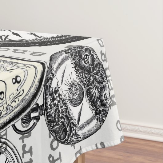 ワンダーランドの時計に登場する白うさぎのアリス テーブルクロス (インサイチュ)