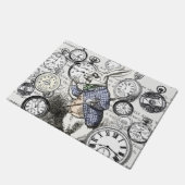 ワンダーランドの時計に登場する白うさぎのアリス ドアマット (アングル)