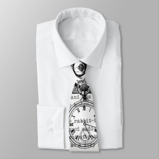 ワンダーランドの時計に登場する白うさぎのアリス ネクタイ (タイ)