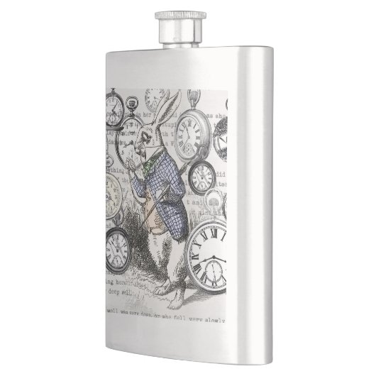 ワンダーランドの時計に登場する白うさぎのアリス フラスク (左)