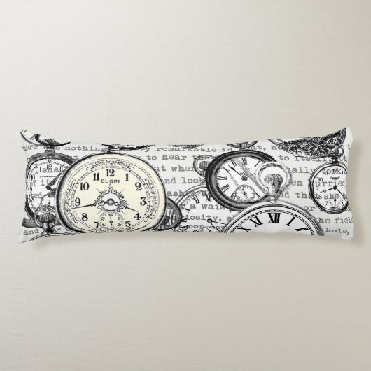 ワンダーランドの時計に登場する白うさぎのアリス ボディピロー (正面)