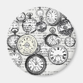 ワンダーランドの時計に登場する白うさぎのアリス マグネット (正面)