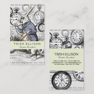 ワンダーランドの時計に登場する白うさぎのアリス 名刺