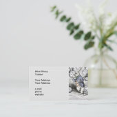 ワンダーランドの時計に登場する白うさぎのアリス 名刺 (スタンド正面)