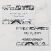 ワンダーランドの時計に登場する白うさぎのアリス 名刺 (正面/裏面)