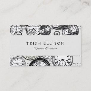 ワンダーランドの時計に登場する白うさぎのアリス 名刺