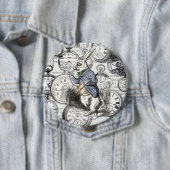 ワンダーランドの時計に登場する白うさぎのアリス 缶バッジ (インサイチュ)