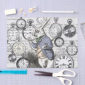 ワンダーランドの時計に登場する白うさぎのアリス 薄葉紙 (クラフト)