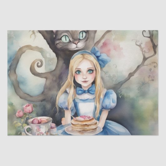 ワンダーランドの水の色のデカップージ紙 薄葉紙 (正面)