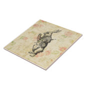 ワンダーランドの白うさぎのアリスヴィンテージアート タイル (側面)