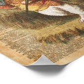 ワンダーランドの白うさぎのアリスヴィンテージアート ポスター (角)