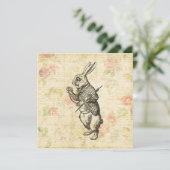 ワンダーランドの白うさぎのアリスヴィンテージアート 招待状 (スタンド正面)