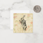 ワンダーランドの白うさぎのアリスヴィンテージ ノートカード (正面/裏面インサイチュ)