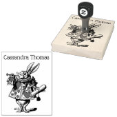 ワンダーランドの白うさぎコートトランペーターアリス2 ラバースタンプ (押印)