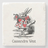 ワンダーランドの白うさぎコート・トランペーター・アリス ストーンコースター (正面)