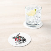 ワンダーランドの白うさぎコート・トランペーター・アリス ラウンドペーパーコースター (インサイチュ)