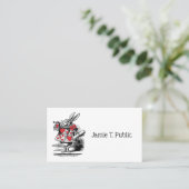 ワンダーランドの白うさぎコート・トランペーター・アリス 名刺 (スタンド正面)