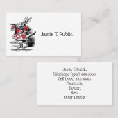 ワンダーランドの白うさぎコート・トランペーター・アリス 名刺 (正面/裏面)