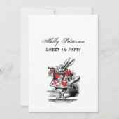 ワンダーランドの白うさぎコート・トランペーター・アリス 招待状 (正面)