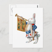 ワンダーランドの白うさぎ ポストカード (正面/裏面)