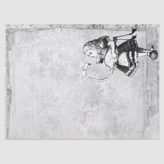 ワンダーランドの白と黒のアリスFlamingo 薄葉紙 (正面)