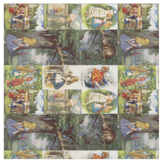 ワンダーランドの織物チェシャ猫 ファブリック