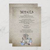 ワンダーランドの詳細でほこりっぽい青結婚アリス エンクロージャーカード (正面/裏面)