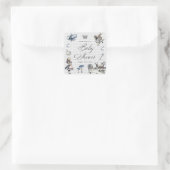 ワンダーランドの赤ちゃんシャワーでほこりっぽいブルー&ピンクアリス スクエアシール (バッグ)