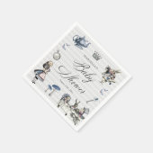 ワンダーランドの赤ちゃんシャワーでほこりっぽいブルー&ピンクアリス スタンダードカクテルナプキン (角)