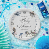 ワンダーランドの赤ちゃんシャワーでほこりっぽいブルー&ピンクアリス ペーパープレート (パーティー)