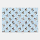 ワンダーランドの赤ちゃんシャワーでほこりっぽいブルー&ピンクアリス ラッピングペーパーシート (正面3)