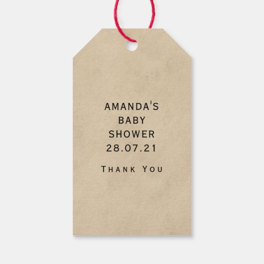 ワンダーランドの赤ちゃんシャワーのクリスマスアリス ギフトタグ (裏面)