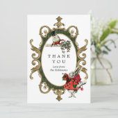 ワンダーランドの赤ちゃんシャワーのクリスマスアリス サンキューカード (スタンド正面)