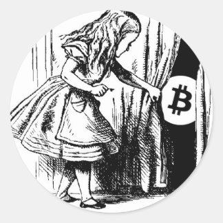 ワンダーランドのBitcoin Sticker Alice ラウンドシール