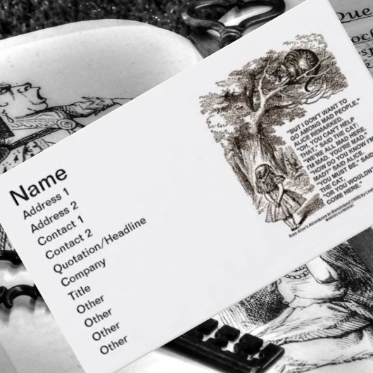 ワンダーランドは不機嫌の人々の間に行きたくないアリス 名刺