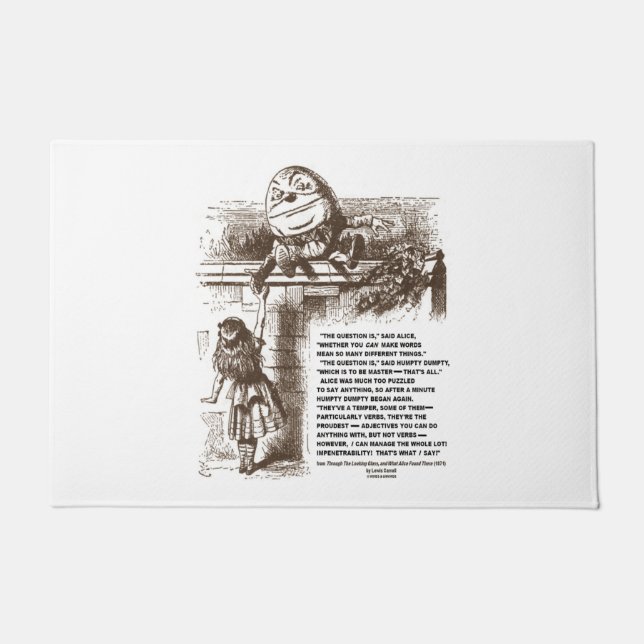 ワンダーランドアリスハンプティダンプティ引用文 ドアマット (正面)