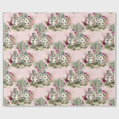ワンダーランドアリスホワイトラビット赤面ヴィンテージ ラッピングペーパー (フラット)