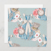 ワンダーランドアリス柄 招待状 (正面/裏面)