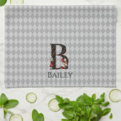 ワンダーランドアリス&クイーン・オブ・ハートレターB キッチンタオル (折り畳み)