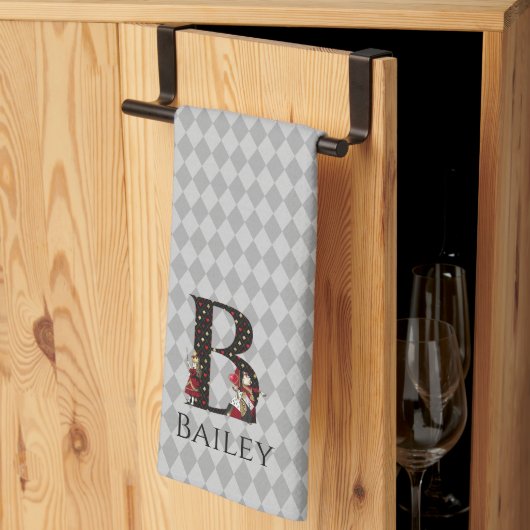 ワンダーランドアリス&クイーン・オブ・ハートレターB キッチンタオル (三つ折り)