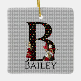 ワンダーランドアリス&クイーン・オブ・ハートレターB セラミックオーナメント