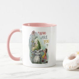 ワンダーランドアートのアリスのかわいいピンクの毛虫 マグカップ