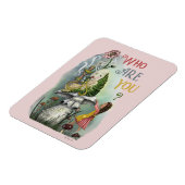 ワンダーランドアートのアリスのかわいいピンクの毛虫 マグネット (左側)