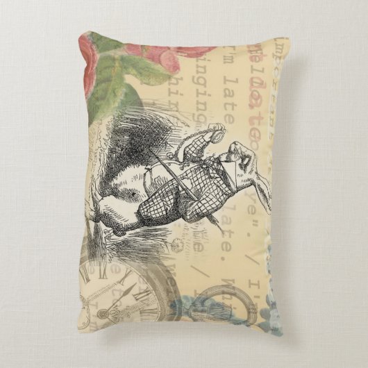 ワンダーランドアートの白うさぎのアリス アクセントクッション (裏面(縦))