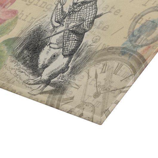 ワンダーランドアートの白うさぎのアリス カッティングボード (角)