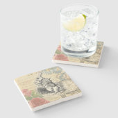 ワンダーランドアートの白うさぎのアリス ストーンコースター (横)