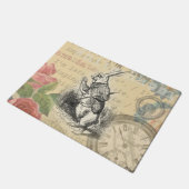 ワンダーランドアートの白うさぎのアリス ドアマット (アングル)