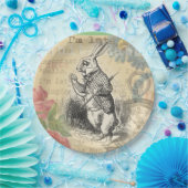 ワンダーランドアートの白うさぎのアリス ペーパープレート (パーティー)