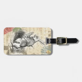 ワンダーランドアートの白うさぎのアリス ラゲッジタグ (正面横)