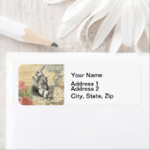 ワンダーランドアートの白うさぎのアリス ラベル (インサイチュ)